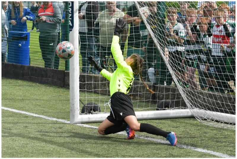 Lauren shows her quick reflexes with this diving save