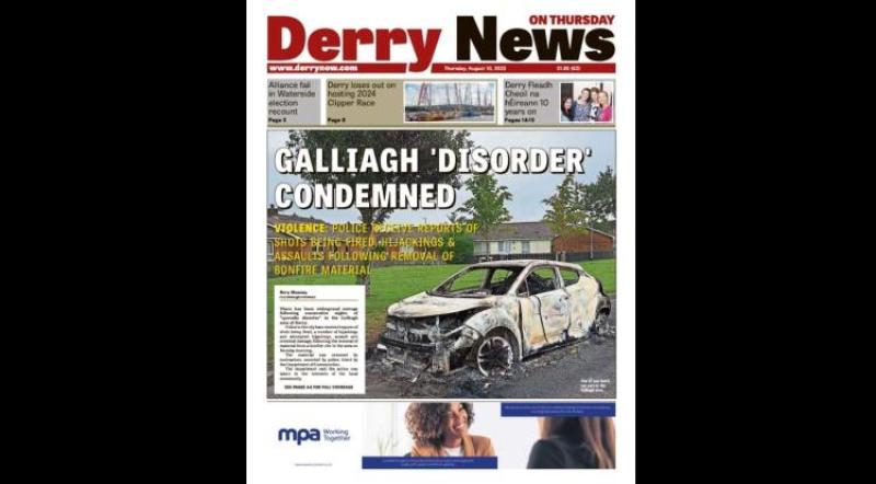 Derry News always  first with the  news  - Front Page  - Thursday, August 10, 2023.
