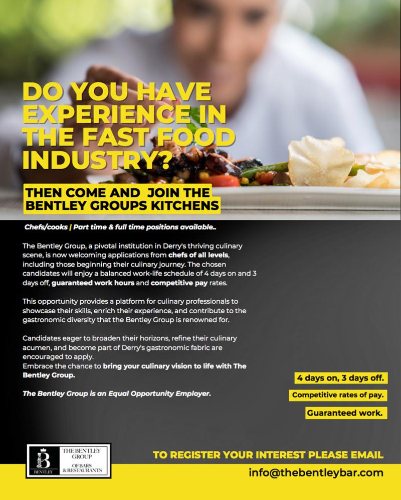 Embrace the chance to bring your culinary vision to life with The Bentley Group