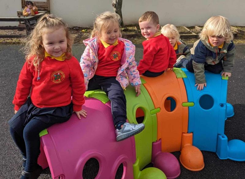 Learning through olay in Gaelscoil Éadain Mhóir's nursery.