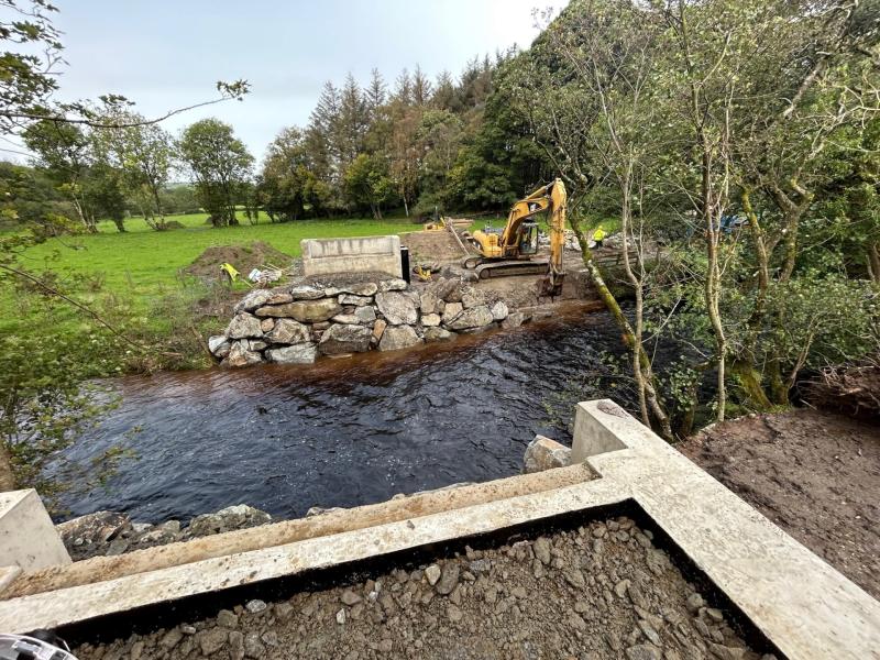 Work at the new footstick bridge on September 28