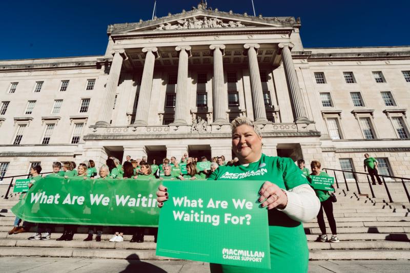Cancer support staff and patients protest over Stormont collapse