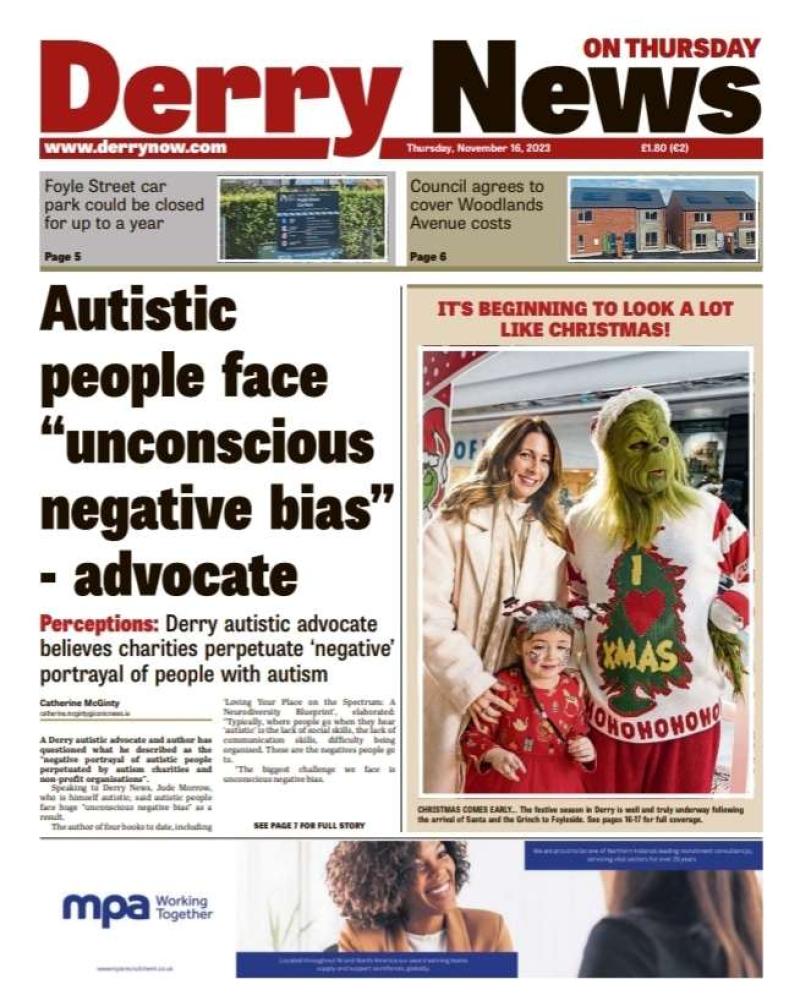 Derry News, front page, November 16, 2023.