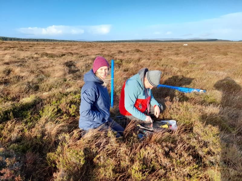 Ray Flynn Hydrologist from Queens University carrying out hydrological monitoring on Altikeeragh Bog