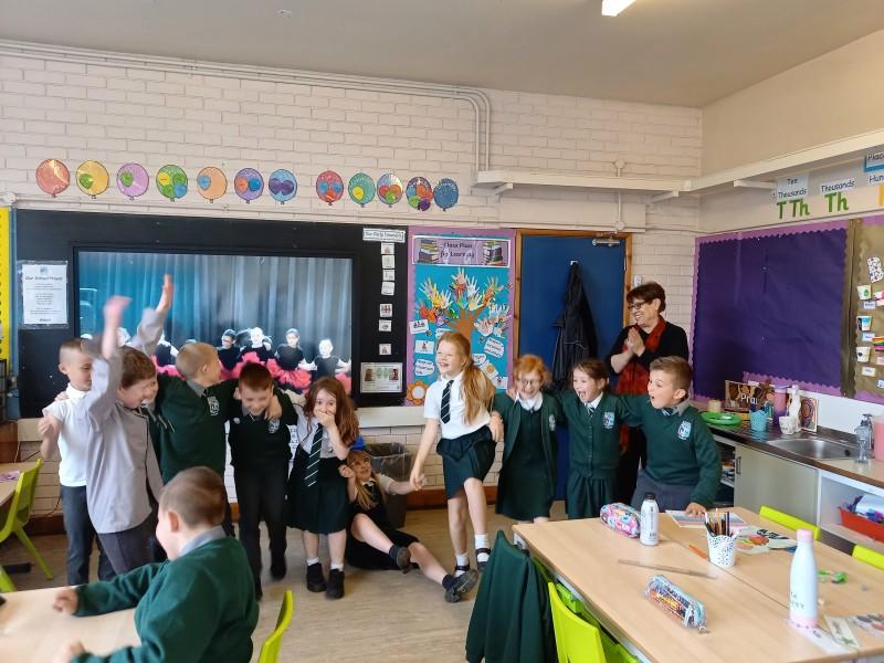 St John's PS Coleraine practising the French Cancan dance
