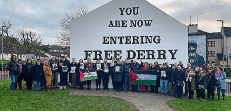 Derry Branch of the Ireland Palestine Solidarity Campaign held a vigil to honour Palestinians murdered in Jenin refugee camp.