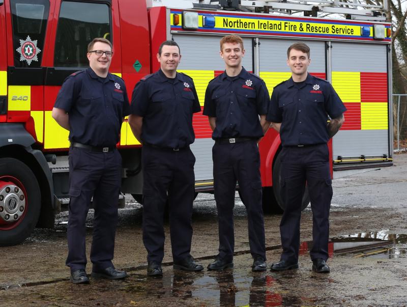 Firefighters Ben Porter, Kelvin McGowan, James McDaid and Laurence Taggart