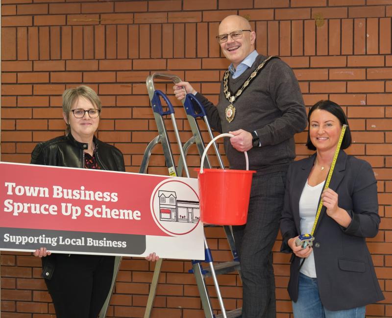 The Chair of Mid Ulster District Council, Councillor Dominic Molloy, Avril Sharkey and Angie Simpson, Department for Communities.