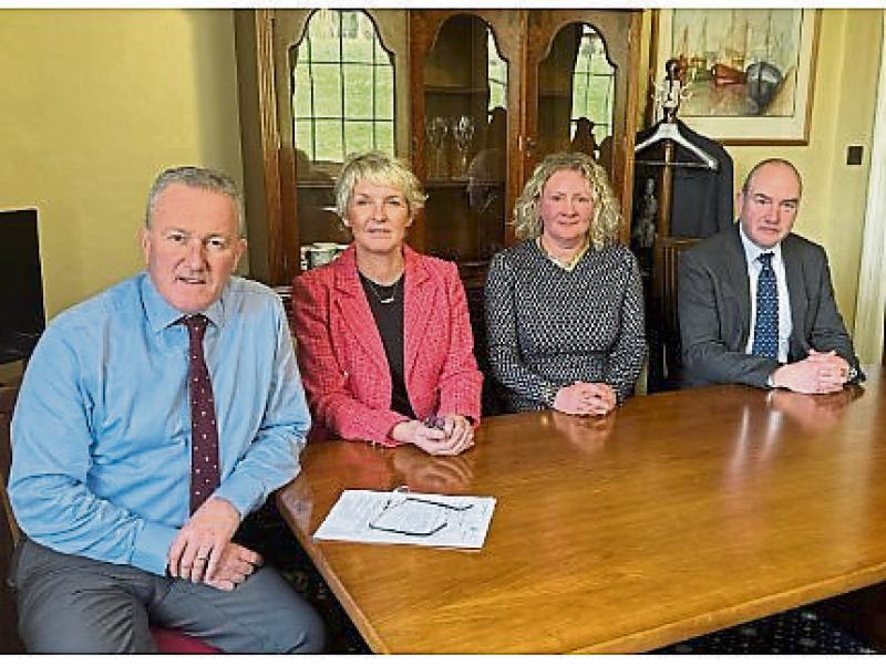 Economy Minister Conor Murphy; Maxine Murphy-Higgins, NASUWT; Katharine Clarke, UCU; and Martin Cunningham, UCU.