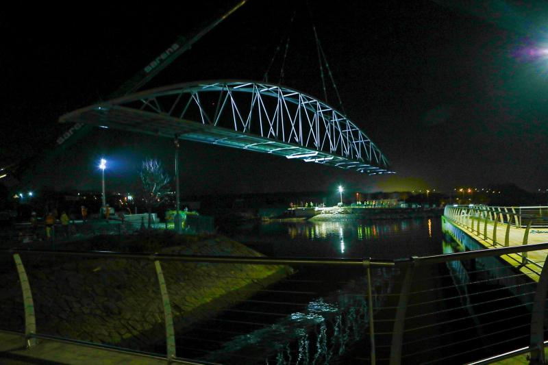 Derry's newest foot and cycle bridge takes a step closer to completion