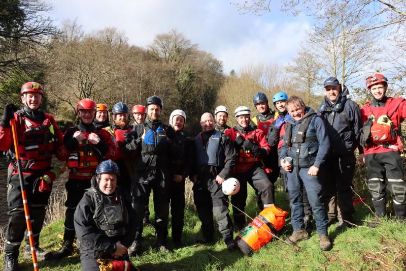 Loughs Agency staff undergo swift water rescue training on River Faughan with NIFRS