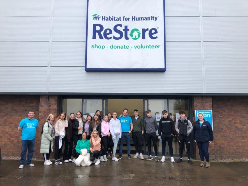 St. Conor’s College, Claudy, in front of ReStore