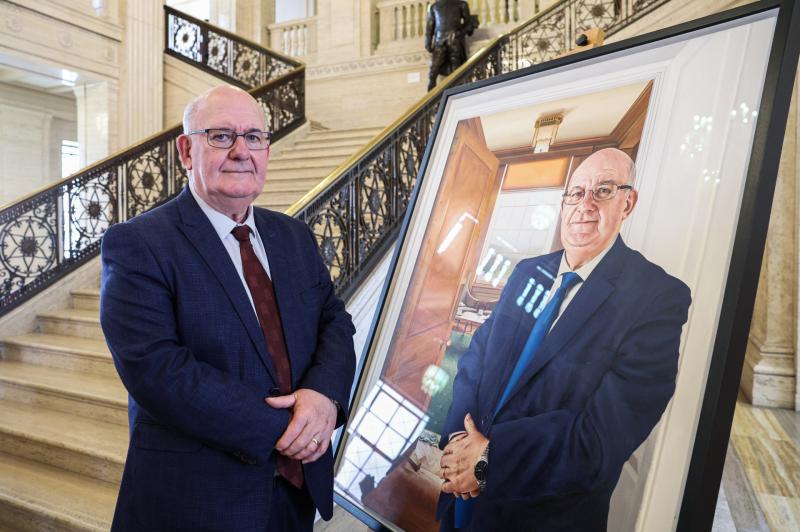Portrait of former Northern Ireland Assembly Speaker William Hay unveiled