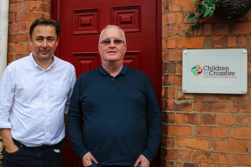 John Hume Jr and Richard Moore  ahead of charity cycle across France