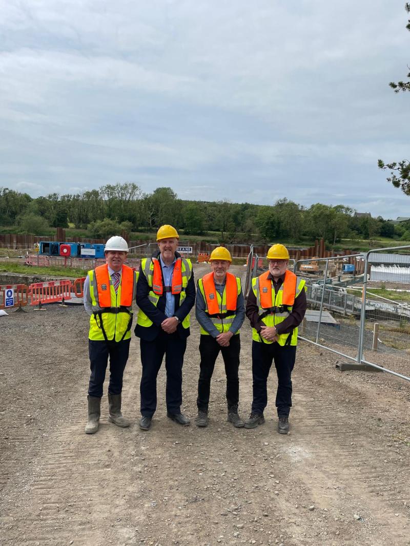 Infrastructure Minister views progress on Carnroe Weir Rehabilitation Project in Kilrea