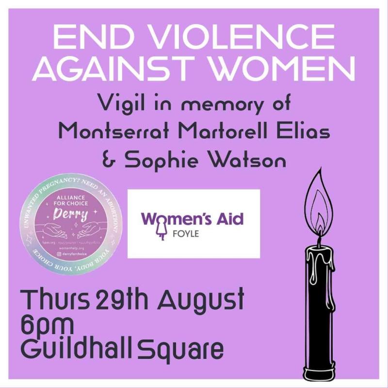 Derry to hold 'End Violence Against Women' vigil