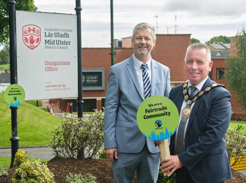 Mid Ulster District Council installs new Fairtrade signage this Fairtrade Fortnight
