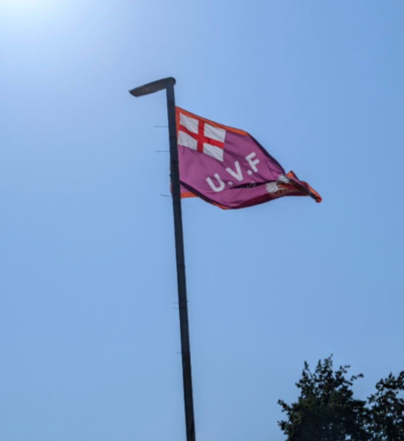 UVF flag flying at Altnagelvin roundabout at the weekend