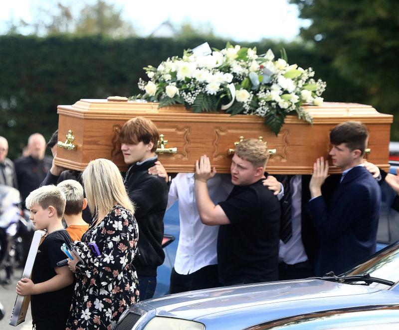 Coffin of Noah Karran at the teenagers funeral (Credit: Thomas Heaney)