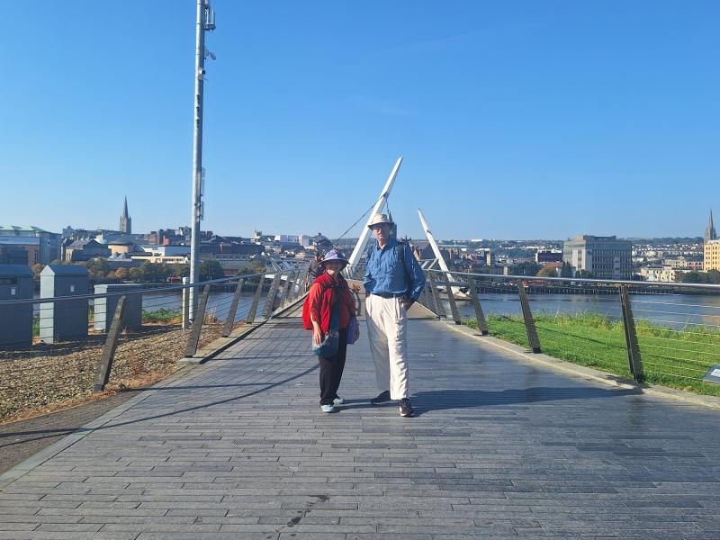 Kit Cassingham and Dr Richard Namikas complete their walk from Belfast to Derry