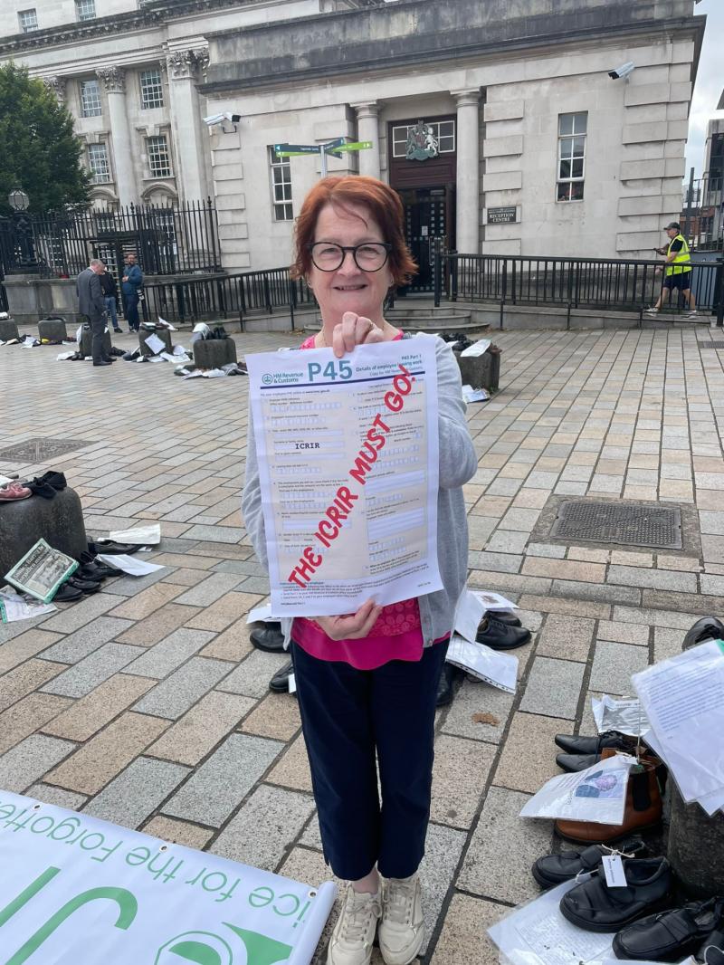 Phyliss Kealey, daughter of Sean Dalton, pictured outside the Royal Courts of Justice in Belfast on Friday