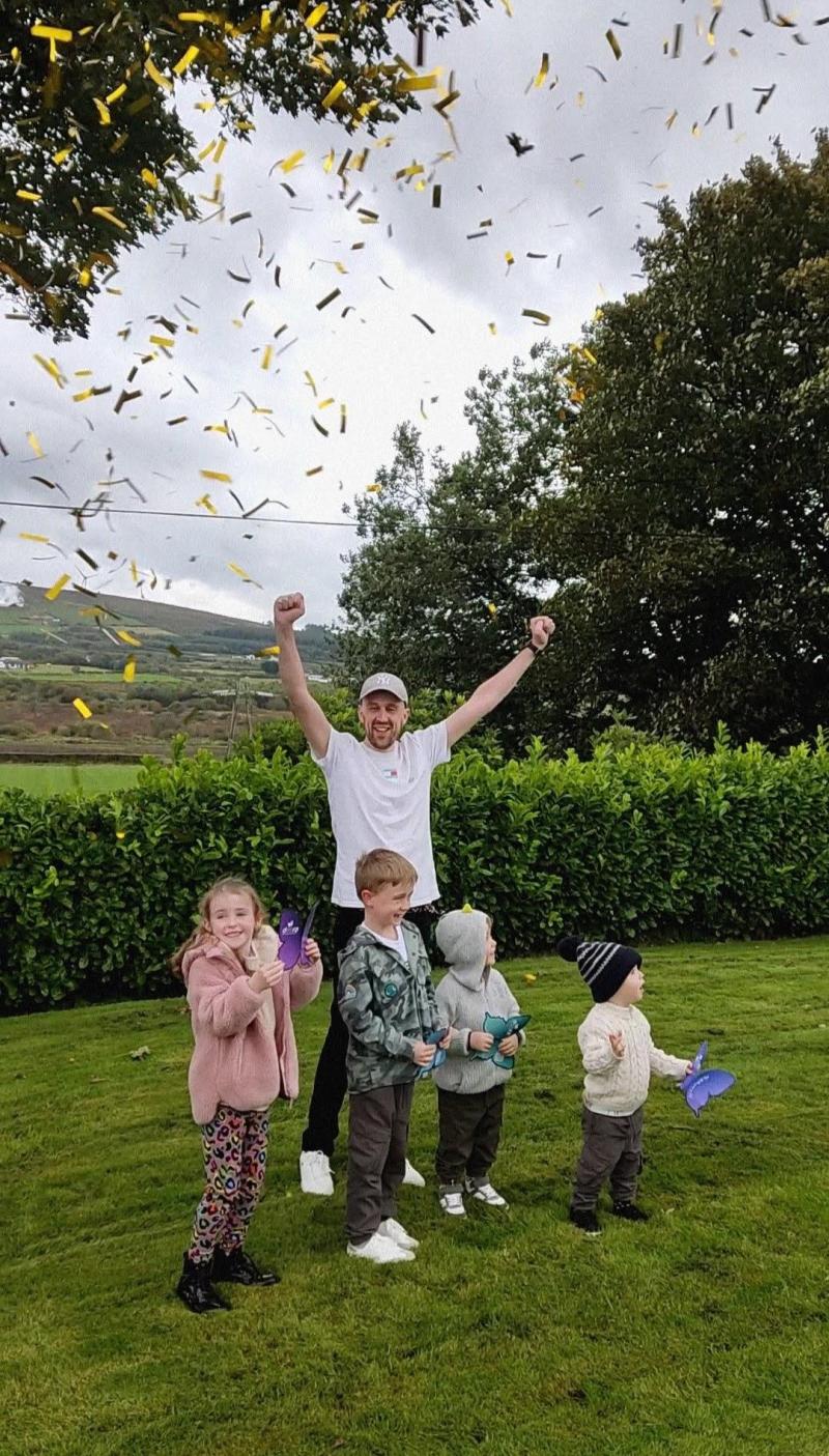 Gareth Cairns celebrating