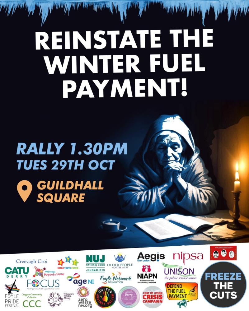 Derry Guildhall to host 'Reinstate the Winter Fuel Payment' rally