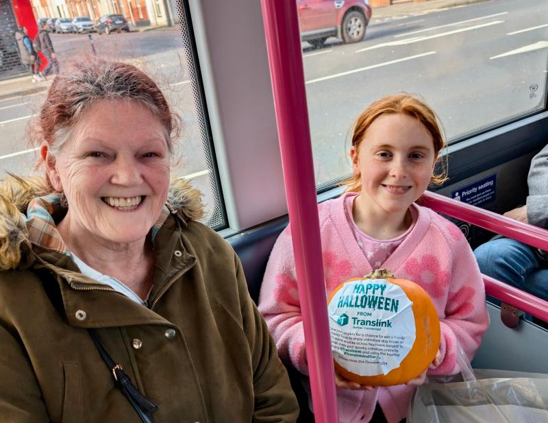 Halloween pumpkin surprise delights Derry Translink passengers