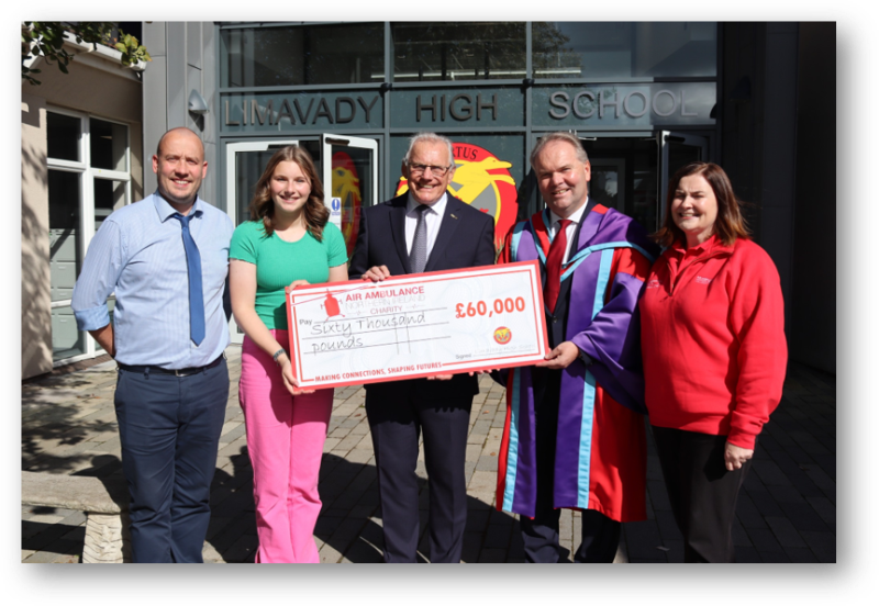 Limavady High School surpasses fundraising goal with £60,000 for Air Ambulance NI
