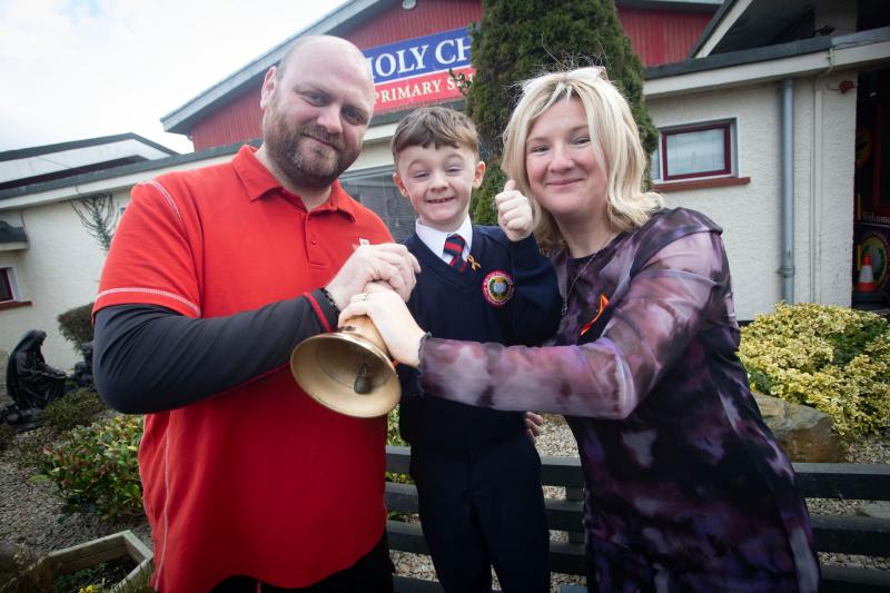 Brave five-year-old Derry hero Jake Harkin rings ‘cancer-free’ bell!