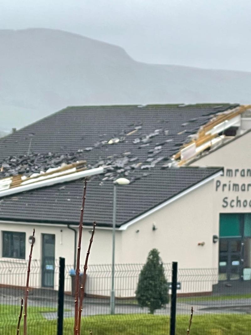 STORM ÉOWYN: Primary school roof damaged and high voltage cables fall on roads in County Derry