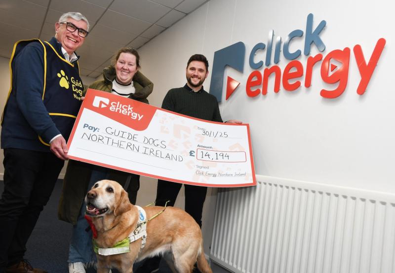 Derry-based Click Energy raises over £14k for Guide Dogs NI