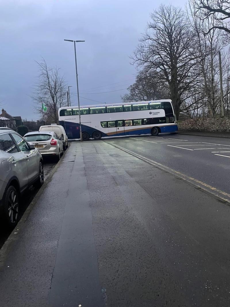 Traffic delays expected as double decker bus blocks busy road in Dungiven