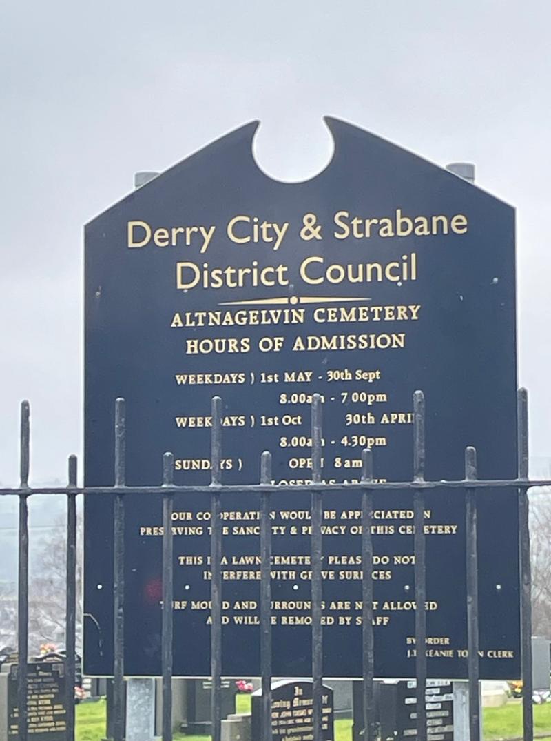 Appeal after graveside items removed at Altnagelvin Cemetery