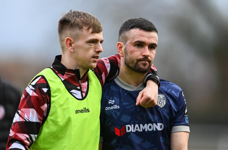 Ciaron Harkin on duty for both Derry City and Institute