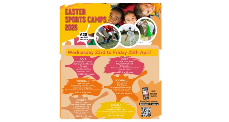 Time to get active! Venues announced for Causeway Easter sports camps in Derry