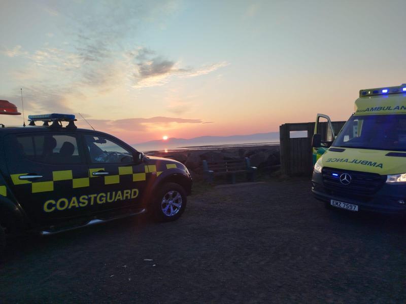 Rescue operation at Ballykelly Bank: Credit: Facebook @ Coleraine Coastguard