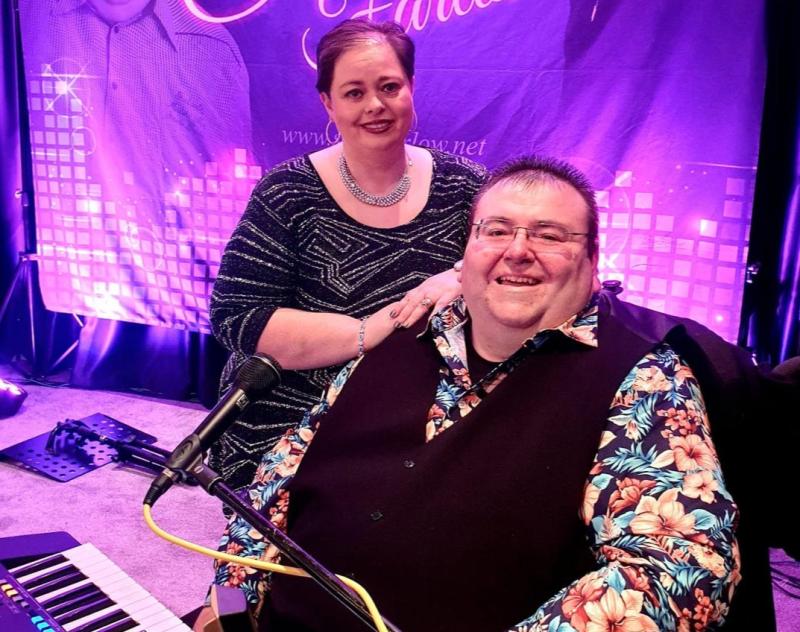 Stephen with his wife Pauline at one of his gigs