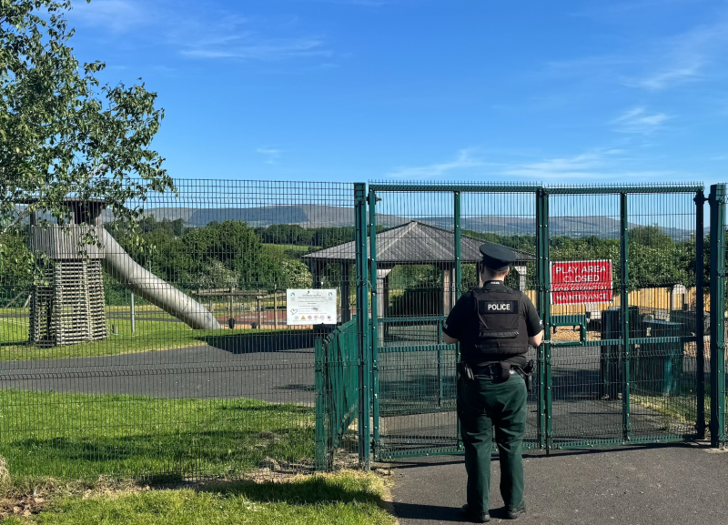 Police treating fire at a play park in Strathfoyle as arson
