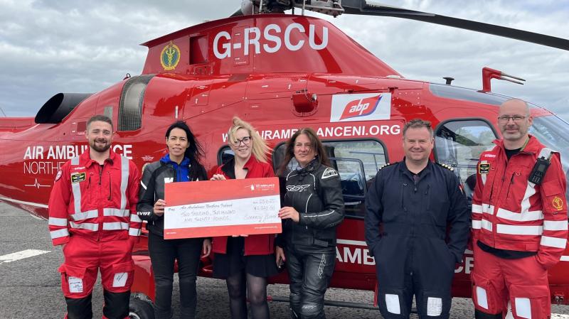 Sperrin Bikers celebrate funds raised in memory of Ballinascreen man for Air Ambulance