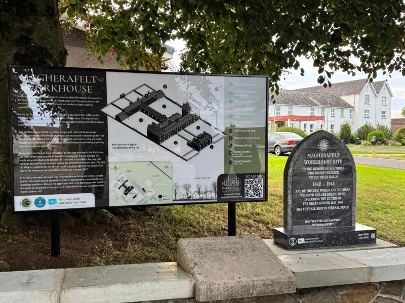 The Magherafelt Workhouse Information Board & Memorial Stone