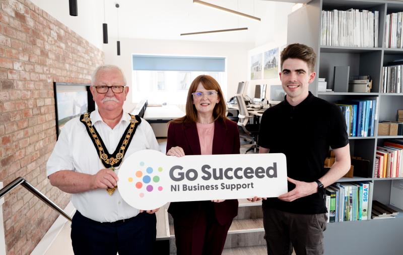 Economy Minister hails impact of Go Succeed business support service during visit to Kilrea