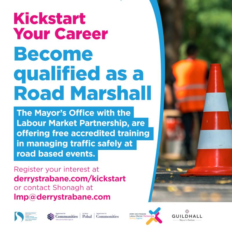 Mayor teams up with Labour Market Partnership to provide free road marshal training in Derry