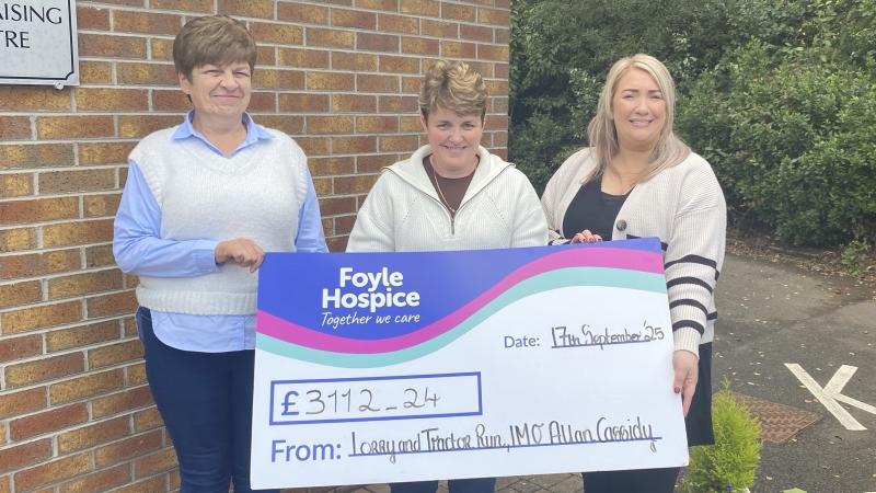 Claudy woman raises funds for Foyle Hospice in memory of late husband
