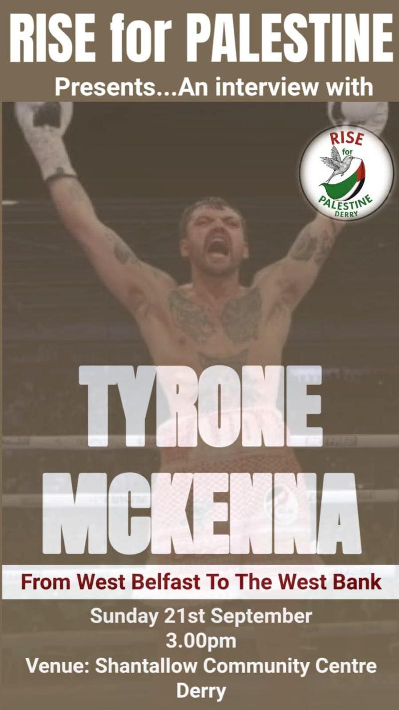 Boxer Tyrone 'The Mighty Celt' McKenna speaking in Derry