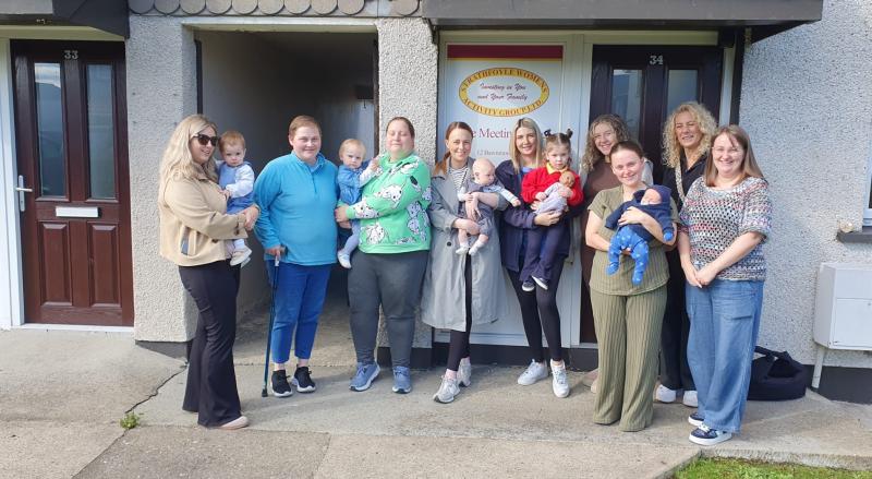 The inaugural La Leche League maiden City breastfeeding support group which met in Strathfoyle Women's Activity Group. Dr Noella Gormley, leader, on right.