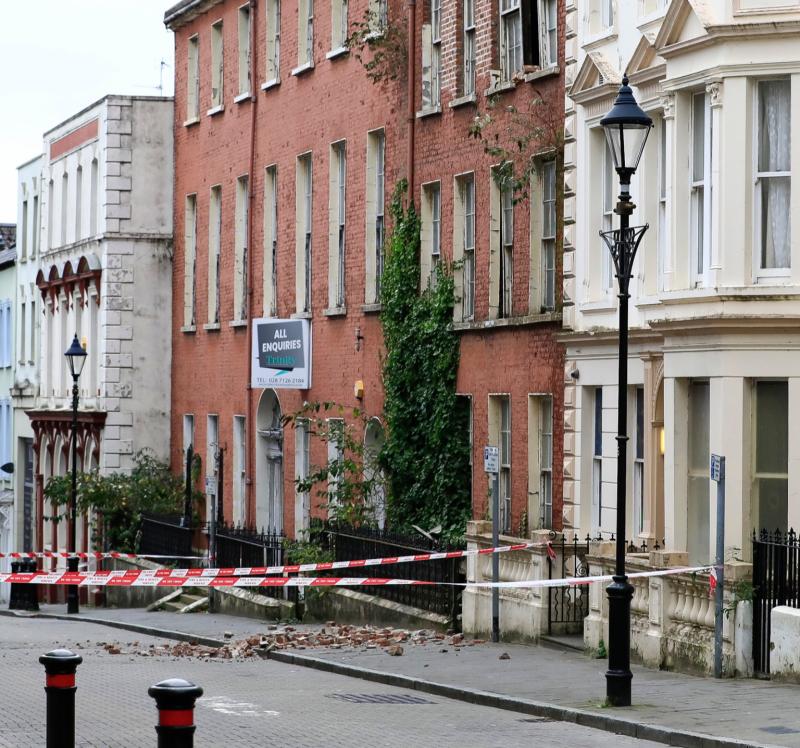 Derry's Pump Street currently closed due to unsafe building concerns