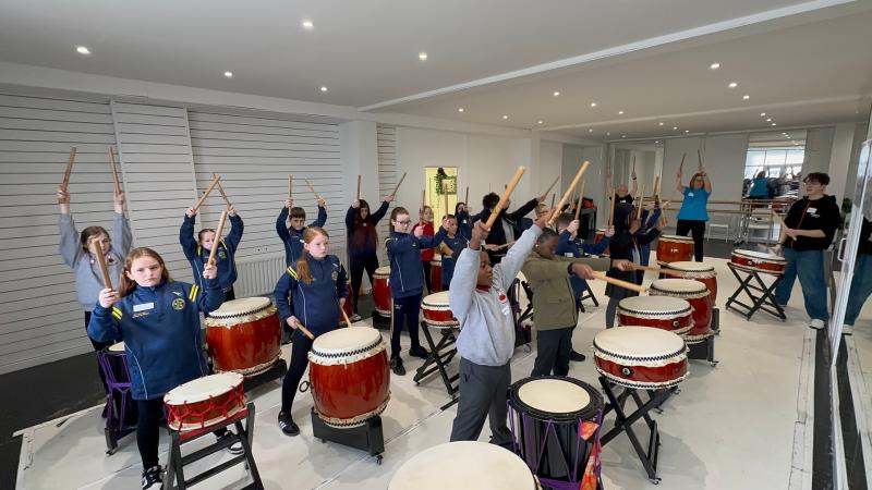 Derry schools unite through Japanese arts in the Yūjō Taiko Project