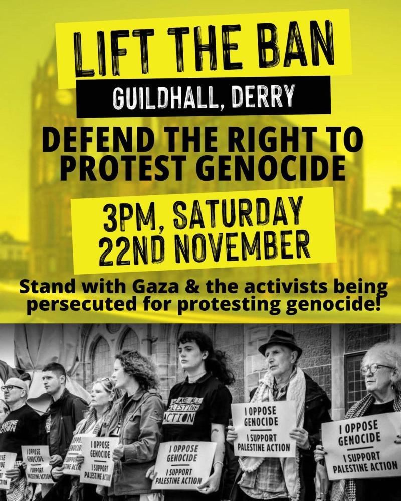 Derry People Before Profit urge support for Day of Action opposing proscription of Palestine Action