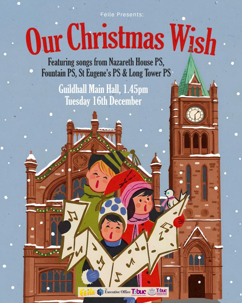 Derry primary school pupils unite for 'Our Christmas Wish' performance at Guildhall